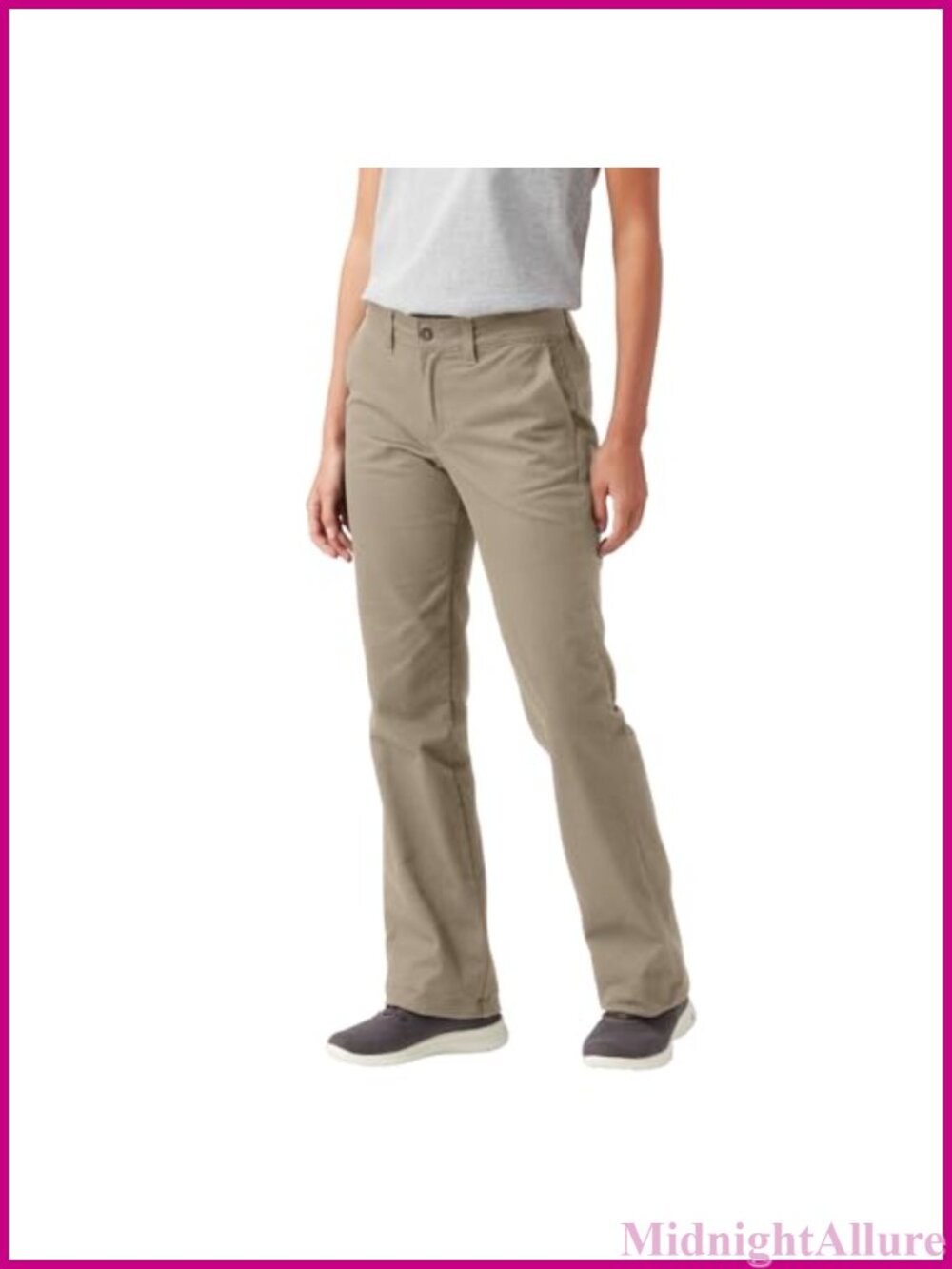 Slim Fit Bootcut Stretch Twill Mid-Rise Work Pants
